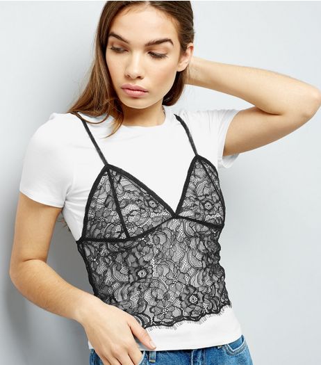 bralette over a t-shirt