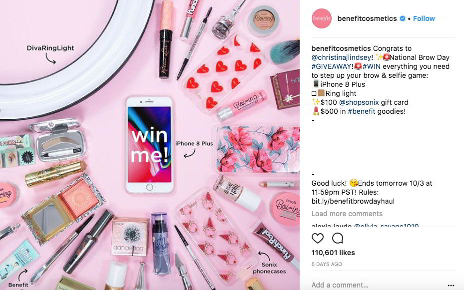 Instagram beauty giveaways